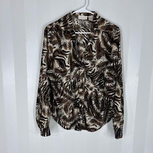 Caviar Button Up Blouse Sz XL